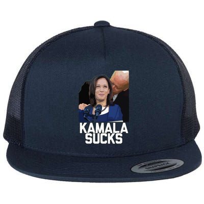 Kamala Harris President Election 2024 Trump Halloween Flat Bill Trucker Hat