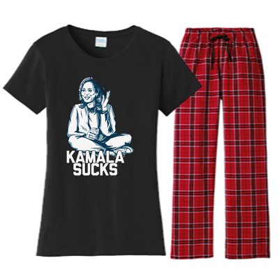 Kamala Harris President Election 2024 Trump Halloween Women's Flannel Pajama Set