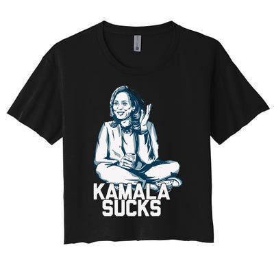 Kamala Harris President Election 2024 Trump Halloween Women's Crop Top Tee