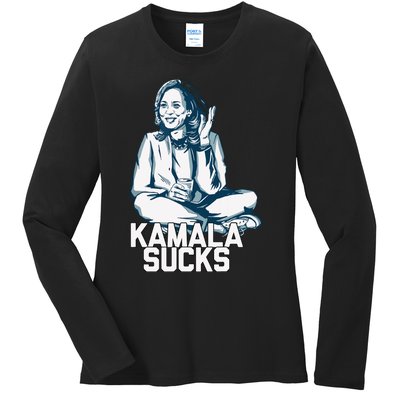 Kamala Harris President Election 2024 Trump Halloween Ladies Long Sleeve Shirt