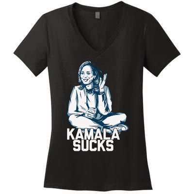 Kamala Harris President Election 2024 Trump Halloween Women's V-Neck T-Shirt