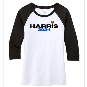 Kamala Harris President 2024 Women's Tri-Blend 3/4-Sleeve Raglan Shirt