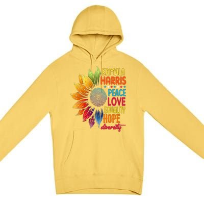 Kamala Harris Peace Love Equality Hope Diversity 2024 Premium Pullover Hoodie