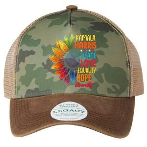 Kamala Harris Peace Love Equality Hope Diversity 2024 Legacy Tie Dye Trucker Hat