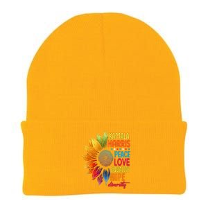 Kamala Harris Peace Love Equality Hope Diversity 2024 Knit Cap Winter Beanie