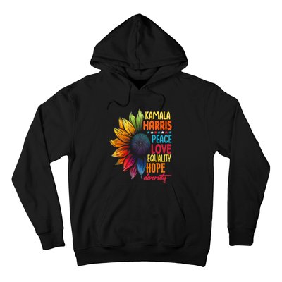 Kamala Harris Peace Love Equality Hope Diversity 2024 Hoodie