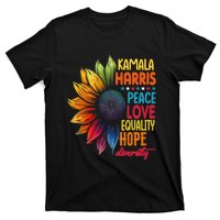 Kamala Harris Peace Love Equality Hope Diversity 2024 T-Shirt