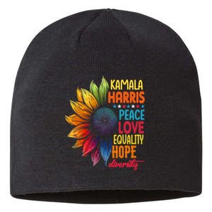 Kamala Harris Peace Love Equality Hope Diversity 2024 Sustainable Beanie