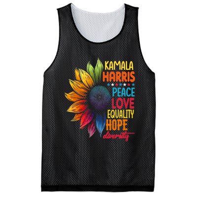 Kamala Harris Peace Love Equality Hope Diversity 2024 Mesh Reversible Basketball Jersey Tank