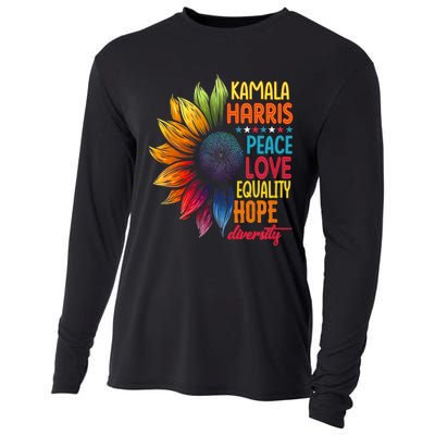 Kamala Harris Peace Love Equality Hope Diversity 2024 Cooling Performance Long Sleeve Crew