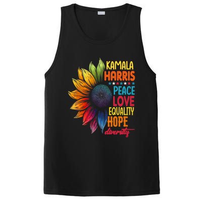 Kamala Harris Peace Love Equality Hope Diversity 2024 PosiCharge Competitor Tank