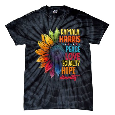 Kamala Harris Peace Love Equality Hope Diversity 2024 Tie-Dye T-Shirt