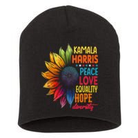 Kamala Harris Peace Love Equality Hope Diversity 2024 Short Acrylic Beanie