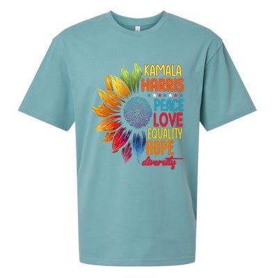 Kamala Harris Peace Love Equality Hope Diversity 2024 Sueded Cloud Jersey T-Shirt