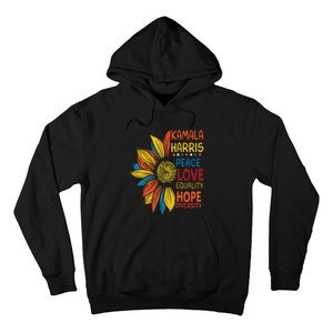 Kamala Harris Peace Love Equality Hope Diversity Hoodie