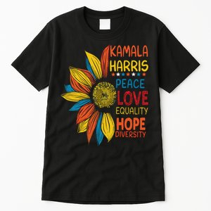 Kamala Harris Peace Love Equality Hope Diversity Tall T-Shirt