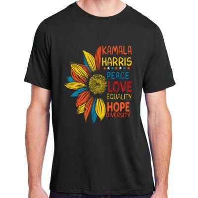 Kamala Harris Peace Love Equality Hope Diversity Adult ChromaSoft Performance T-Shirt