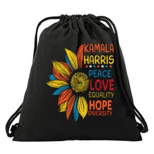 Kamala Harris Peace Love Equality Hope Diversity Drawstring Bag