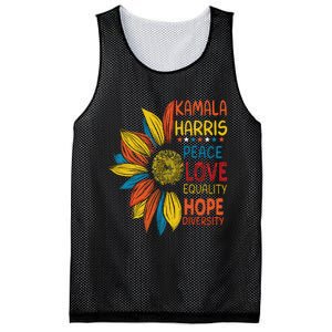 Kamala Harris Peace Love Equality Hope Diversity Mesh Reversible Basketball Jersey Tank