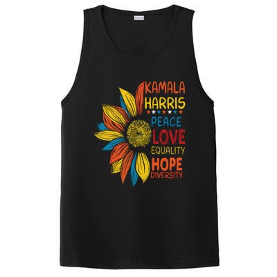 Kamala Harris Peace Love Equality Hope Diversity PosiCharge Competitor Tank