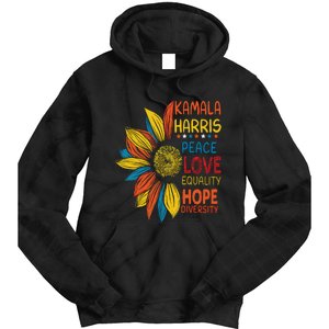 Kamala Harris Peace Love Equality Hope Diversity Tie Dye Hoodie