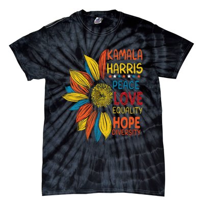 Kamala Harris Peace Love Equality Hope Diversity Tie-Dye T-Shirt