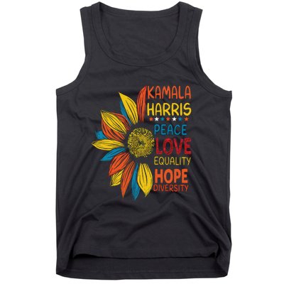 Kamala Harris Peace Love Equality Hope Diversity Tank Top