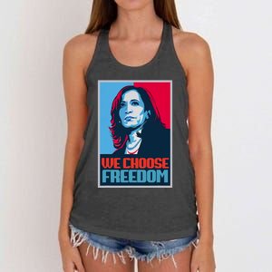 Kamala Harris President 2024 We Choose Freedom Women's Knotted Racerback Tank