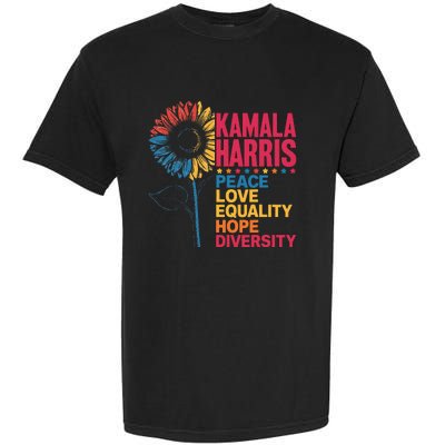 Kamala Harris Peace Love Equality Hope Diversity Garment-Dyed Heavyweight T-Shirt