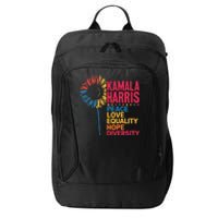 Kamala Harris Peace Love Equality Hope Diversity City Backpack