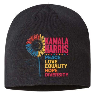 Kamala Harris Peace Love Equality Hope Diversity Sustainable Beanie