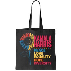 Kamala Harris Peace Love Equality Hope Diversity Tote Bag