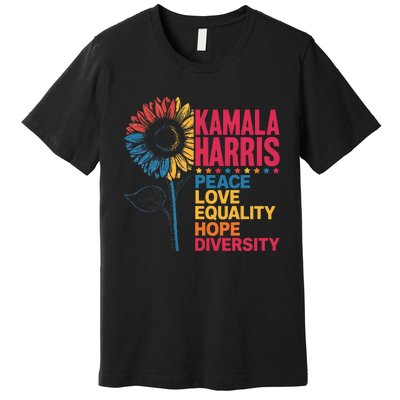 Kamala Harris Peace Love Equality Hope Diversity Premium T-Shirt