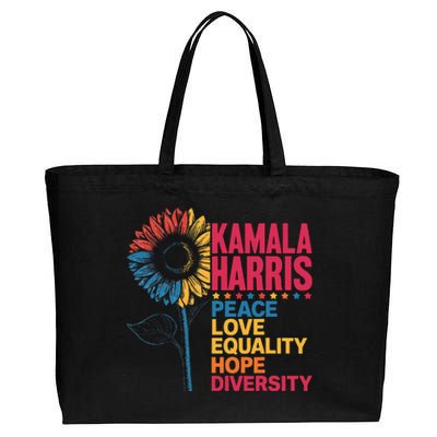 Kamala Harris Peace Love Equality Hope Diversity Cotton Canvas Jumbo Tote