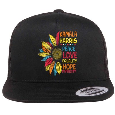 Kamala Harris Peace Love Equality Hope Diversity Flatbill Hat