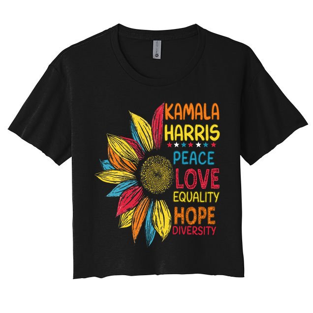 Kamala Harris Peace Love Equality Hope Diversity Crop Top