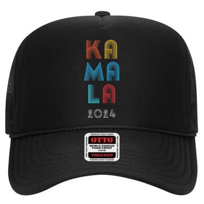 Kamala Harris Presidential Election High Crown Mesh Back Trucker Hat