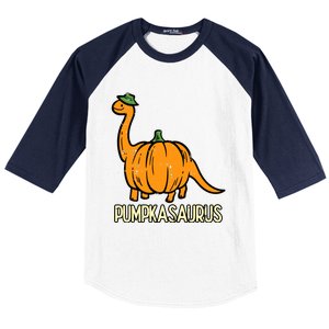 Kids Halloween Pumpkin Dino Pumpasaurus Costume Baseball Sleeve Shirt