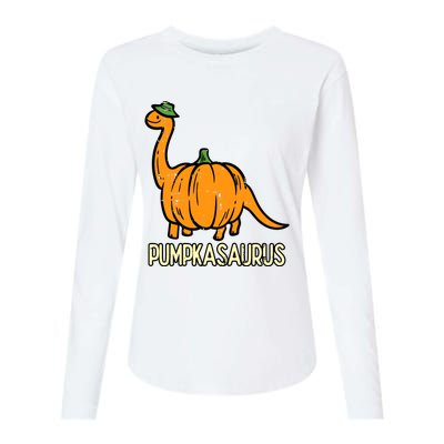 Kids Halloween Pumpkin Dino Pumpasaurus Costume Womens Cotton Relaxed Long Sleeve T-Shirt