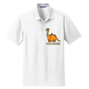 Kids Halloween Pumpkin Dino Pumpasaurus Costume Dry Zone Grid Polo