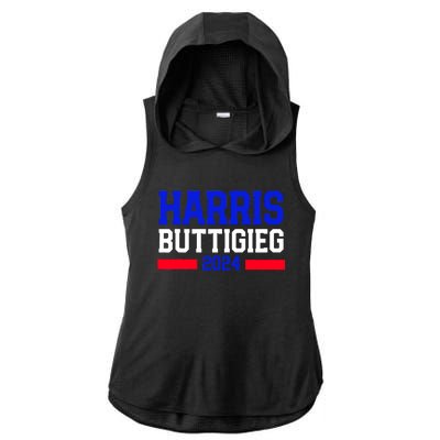 Kamala Harris Pete Buttigieg 2024 Usa President Ladies PosiCharge Tri-Blend Wicking Draft Hoodie Tank