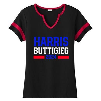 Kamala Harris Pete Buttigieg 2024 Usa President Ladies Halftime Notch Neck Tee