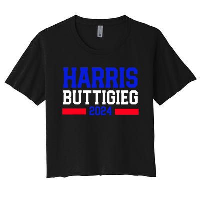 Kamala Harris Pete Buttigieg 2024 Usa President Women's Crop Top Tee