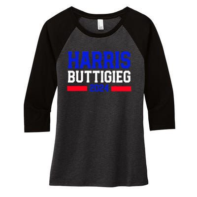 Kamala Harris Pete Buttigieg 2024 Usa President Women's Tri-Blend 3/4-Sleeve Raglan Shirt