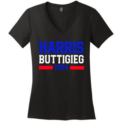 Kamala Harris Pete Buttigieg 2024 Usa President Women's V-Neck T-Shirt