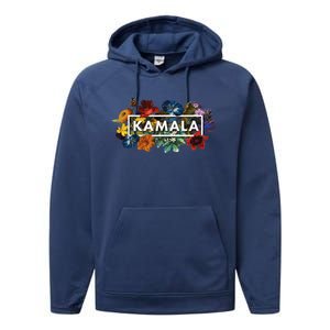 Kamala Harris Pretty Floral Flowers Harris 2024 Performance Fleece Hoodie