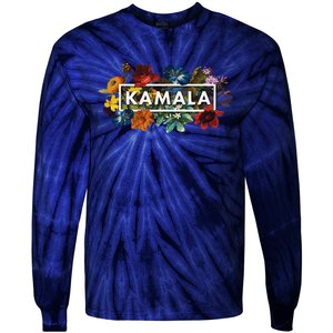 Kamala Harris Pretty Floral Flowers Harris 2024 Tie-Dye Long Sleeve Shirt