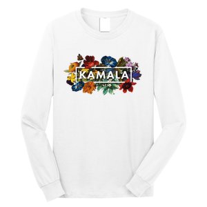 Kamala Harris Pretty Floral Flowers Harris 2024 Long Sleeve Shirt