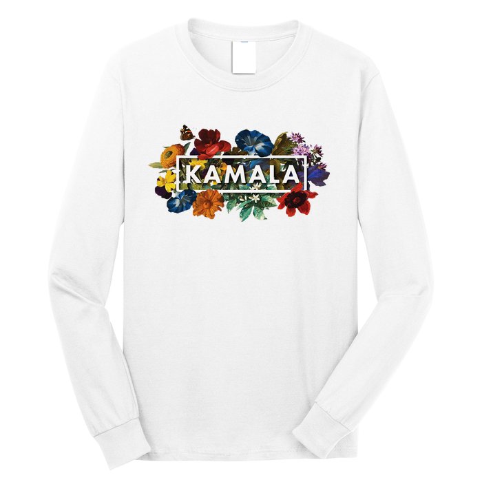 Kamala Harris Pretty Floral Flowers Harris 2024 Long Sleeve Shirt