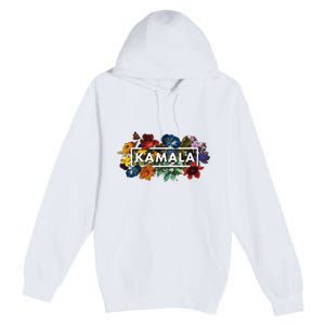 Kamala Harris Pretty Floral Flowers Harris 2024 Premium Pullover Hoodie